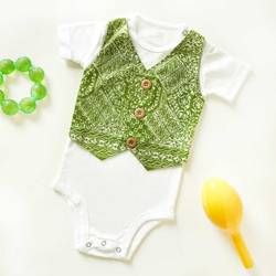 J-Baby Bodysuit Rompi Kain Batik  Hijau 3-12 month