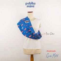 Petite Mimi Gendongan Kaos Geos Revesible Simple Sling Motif Fire Truck S