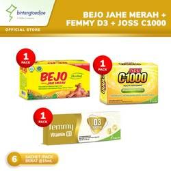 Bejo Jahe Merah 1 Pack + Femmy Vitamin D3 + Joss C1000 1 Pack
