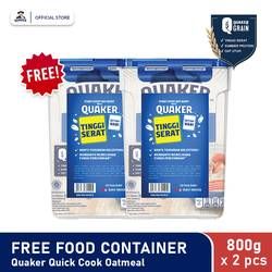 Quaker Quick Cook Oatmeal 800G Free Food Container Twin Pack