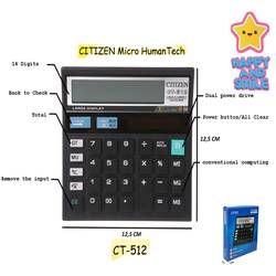 Kalkulator Besar Digital Dagang Sekolah Kantor Calculator Calkulator Jumbo Asli Ori Citizen CT512
