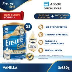 Ensure Gold HMB Vanila 850 g - Nutrisi Dewasa Rendah Laktosa - 3 pcs