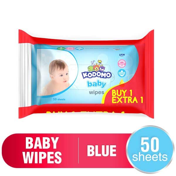 Kodomo Wet Wipes Blue 50Sheet - 1