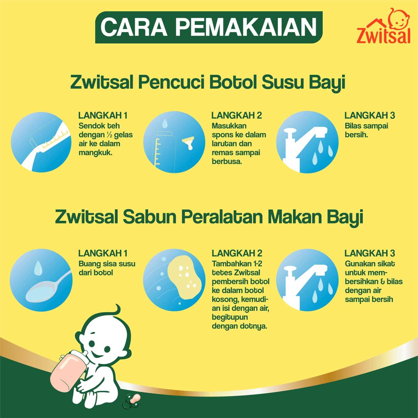 Zwitsal Baby Bottle Cleaner 750ml - 4