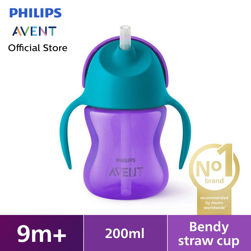 Philips Avent Straw Cup 200 ml Single Girl SCF796/02 Botol Minum Anak - 1