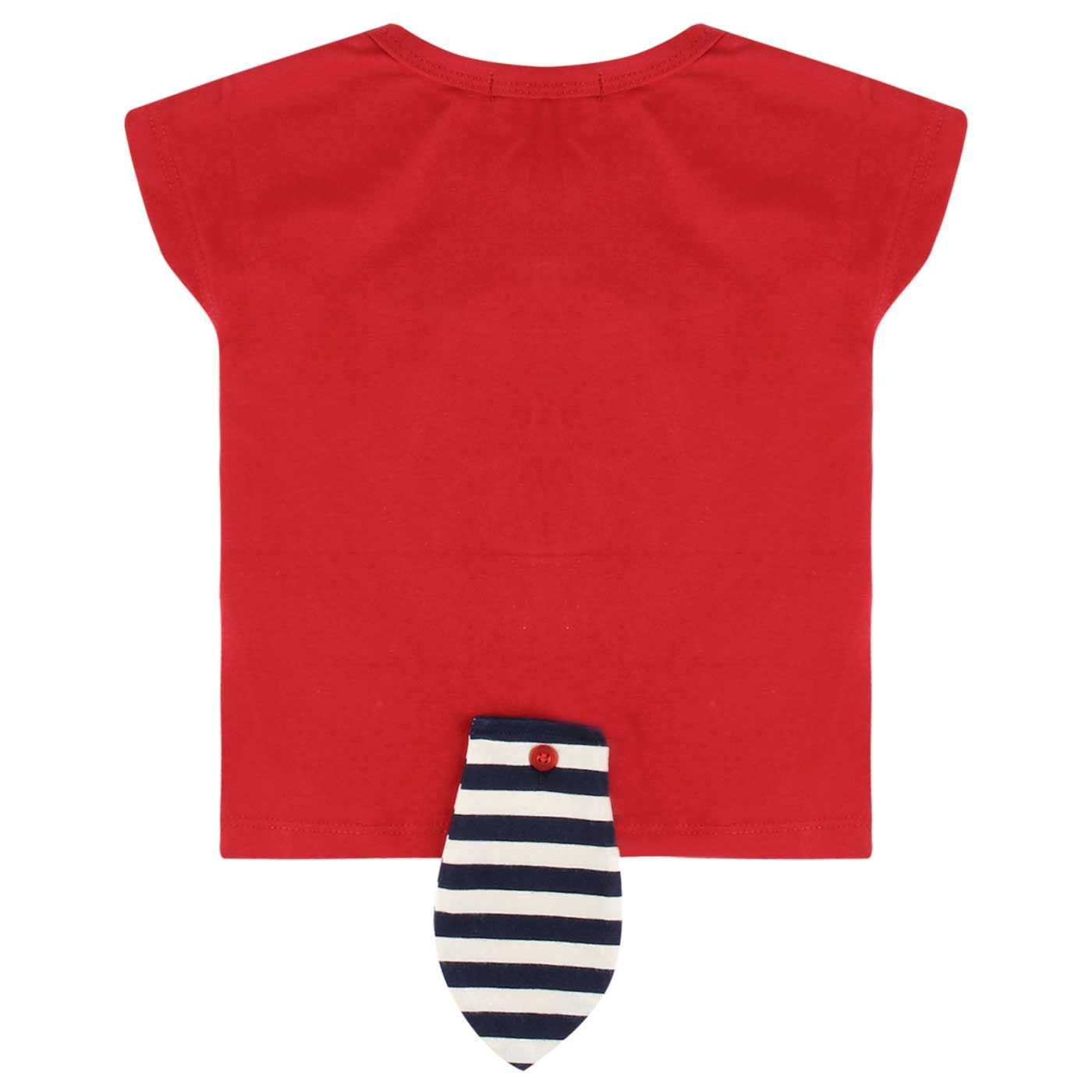 Kiddiewear Stripe Tail Baby Tshirt-Red-6M - 2
