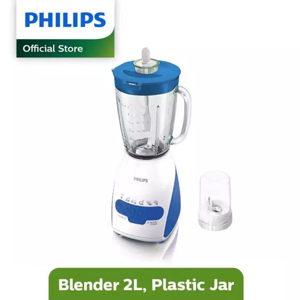 Philips Blender Gelas Plastik 2L - Biru - HR2115/30 - 1