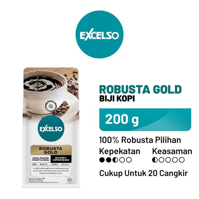 EXCELSO Robusta Gold - Biji Kopi 200 gr - 1