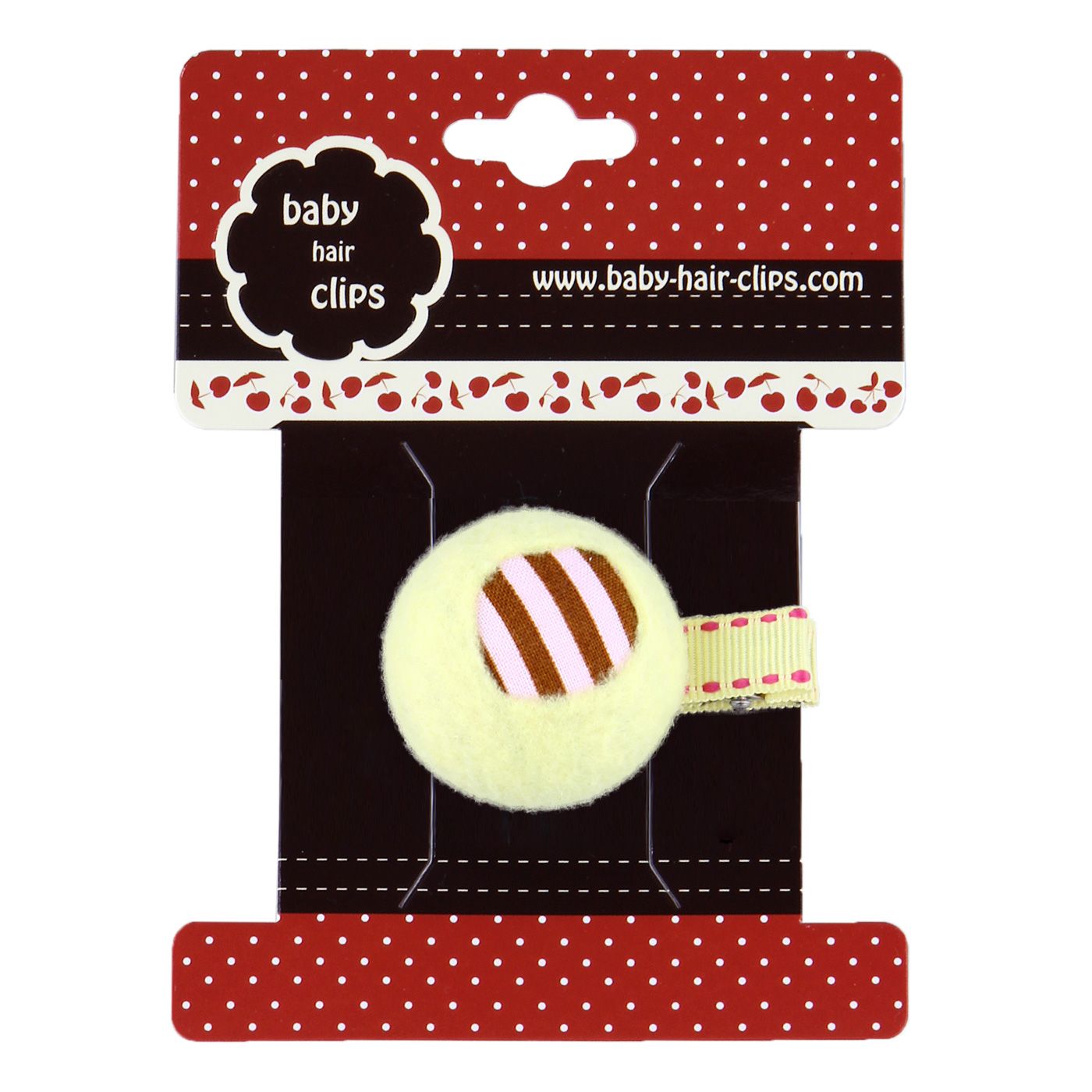 Bebecroc Semicircle Shape w/ Stripe Print Clip Yellow - 1
