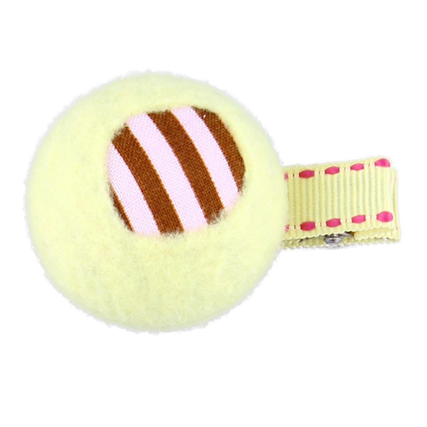 Bebecroc Semicircle Shape w/ Stripe Print Clip Yellow - 2