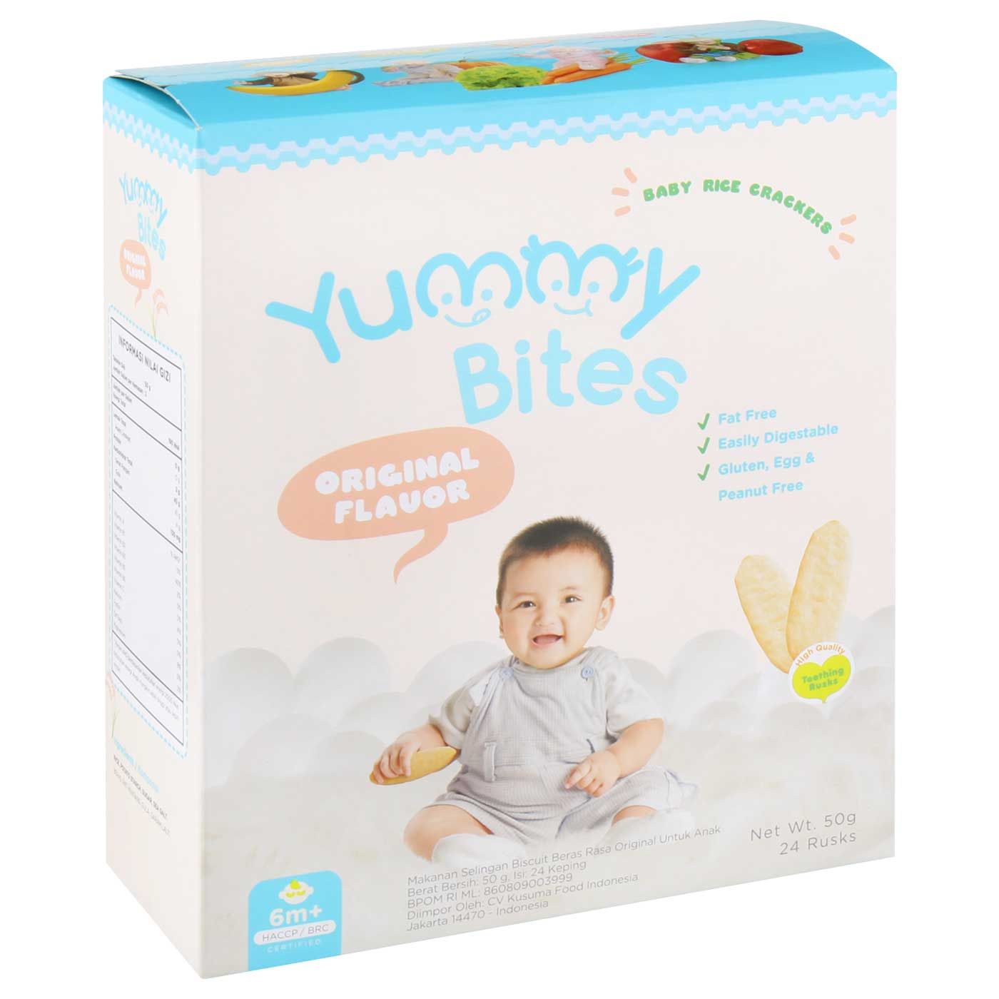 Yummy Bites Rice Crackers Original 6+ 50gr - 2