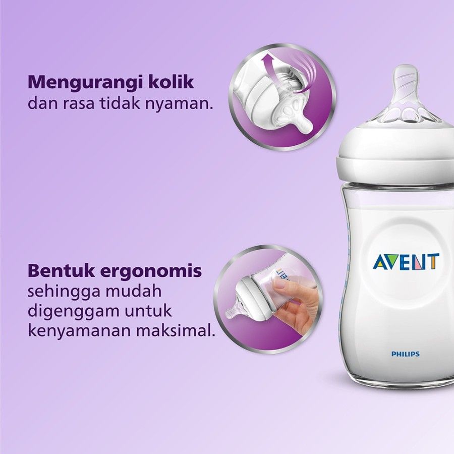 Philips Avent Natural Twin Bottle 1M+ 260ml Blue SCF695/23 Botol Susu - 4