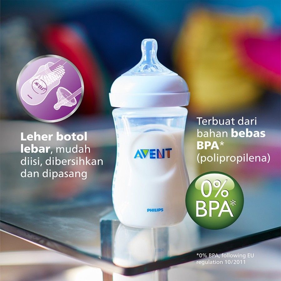 Philips Avent Natural Twin Bottle 1M+ 260ml Blue SCF695/23 Botol Susu - 5
