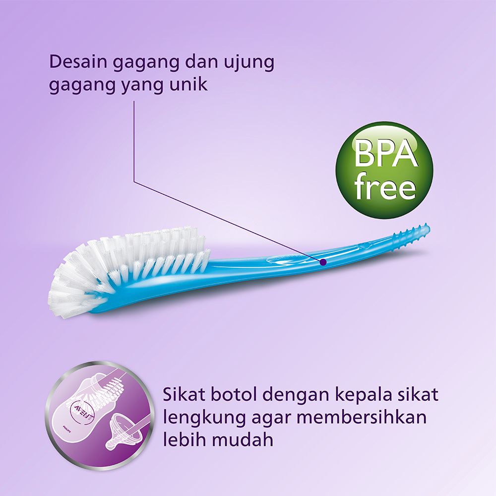 Philips Avent Bottle & Nipple Brush SCF145/06 Sikat Pembersih Botol - 2