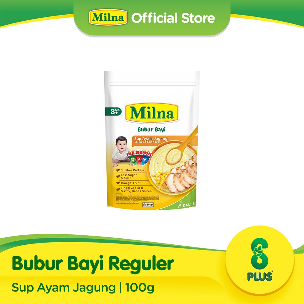 Milna Bubur Reguler 8+ Bulan Sup Ayam Jagung 120gr - 1