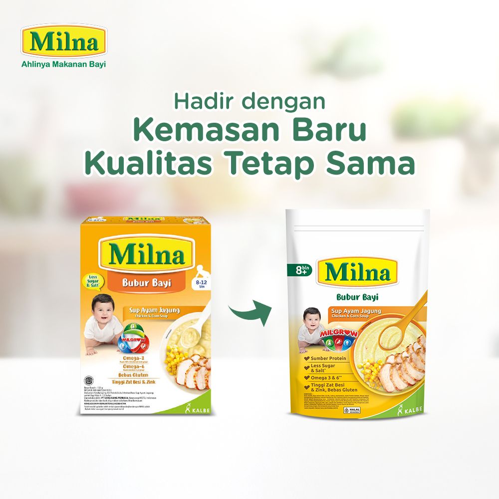 Milna Bubur Reguler 8+ Bulan Sup Ayam Jagung 120gr - 3
