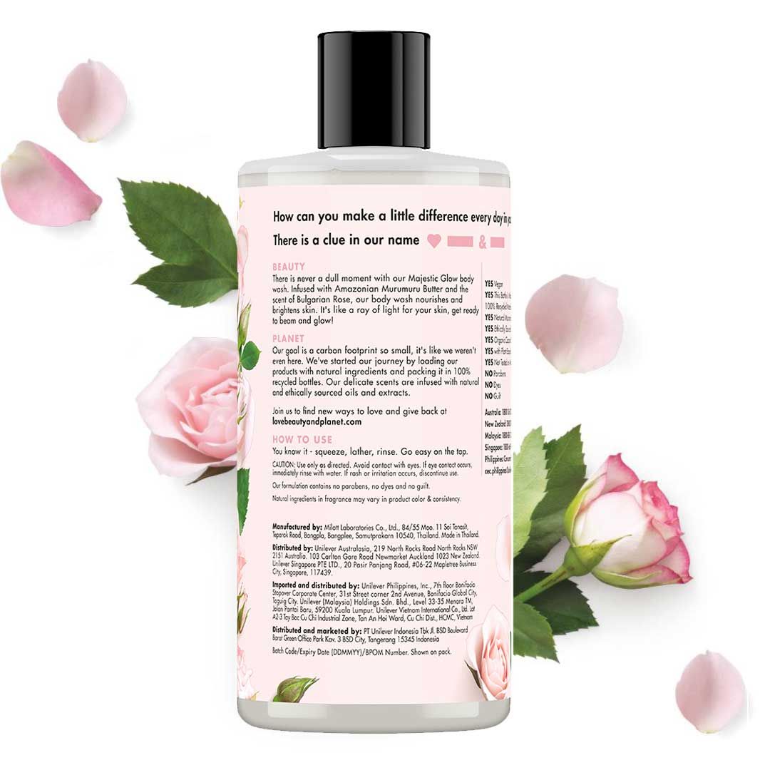 Love Beauty & Planet Majestic Glow, Murumuru Butter & Rose Body Wash 400ml - 3