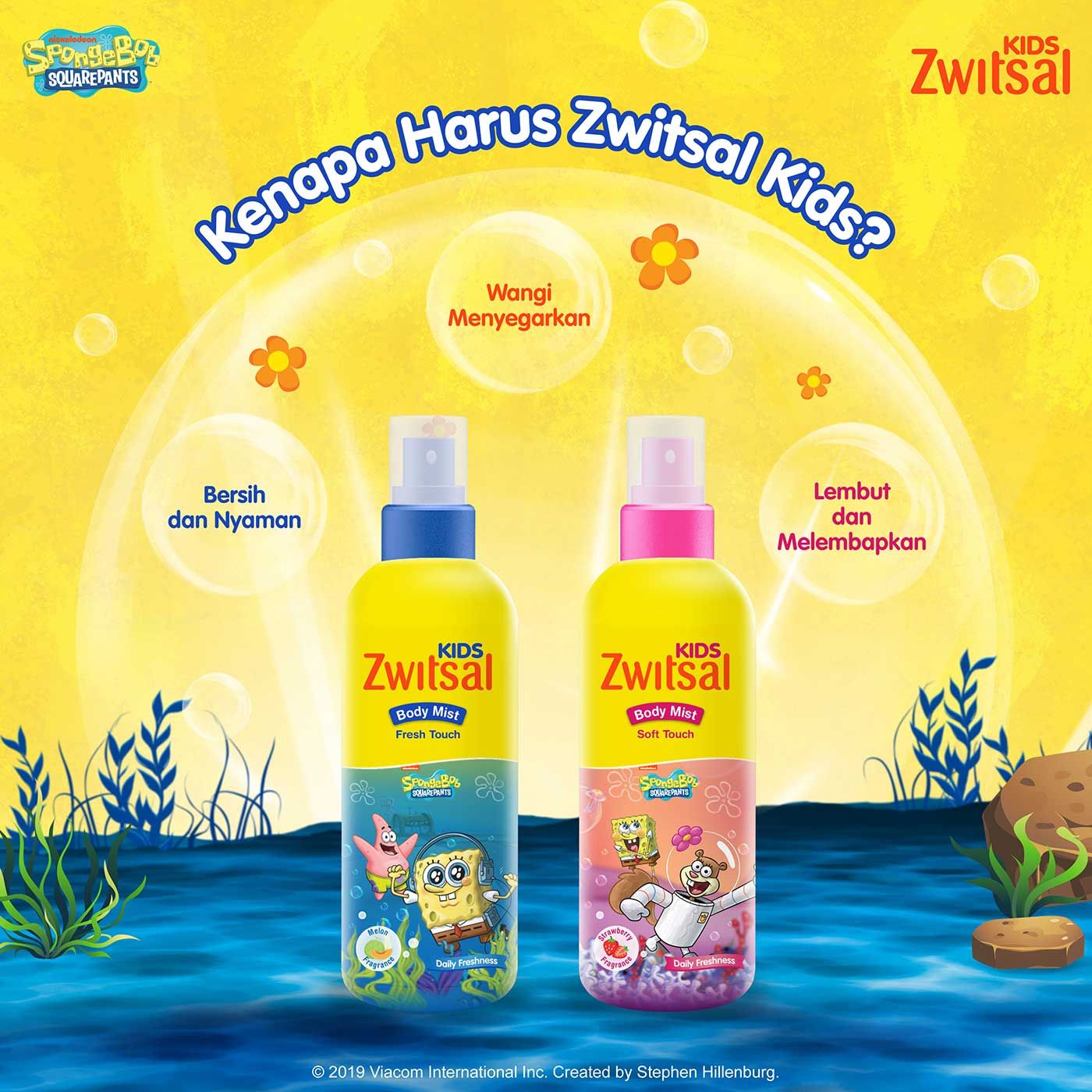 Zwitsal Kids Body Mist Fresh Touch 100ml - 5