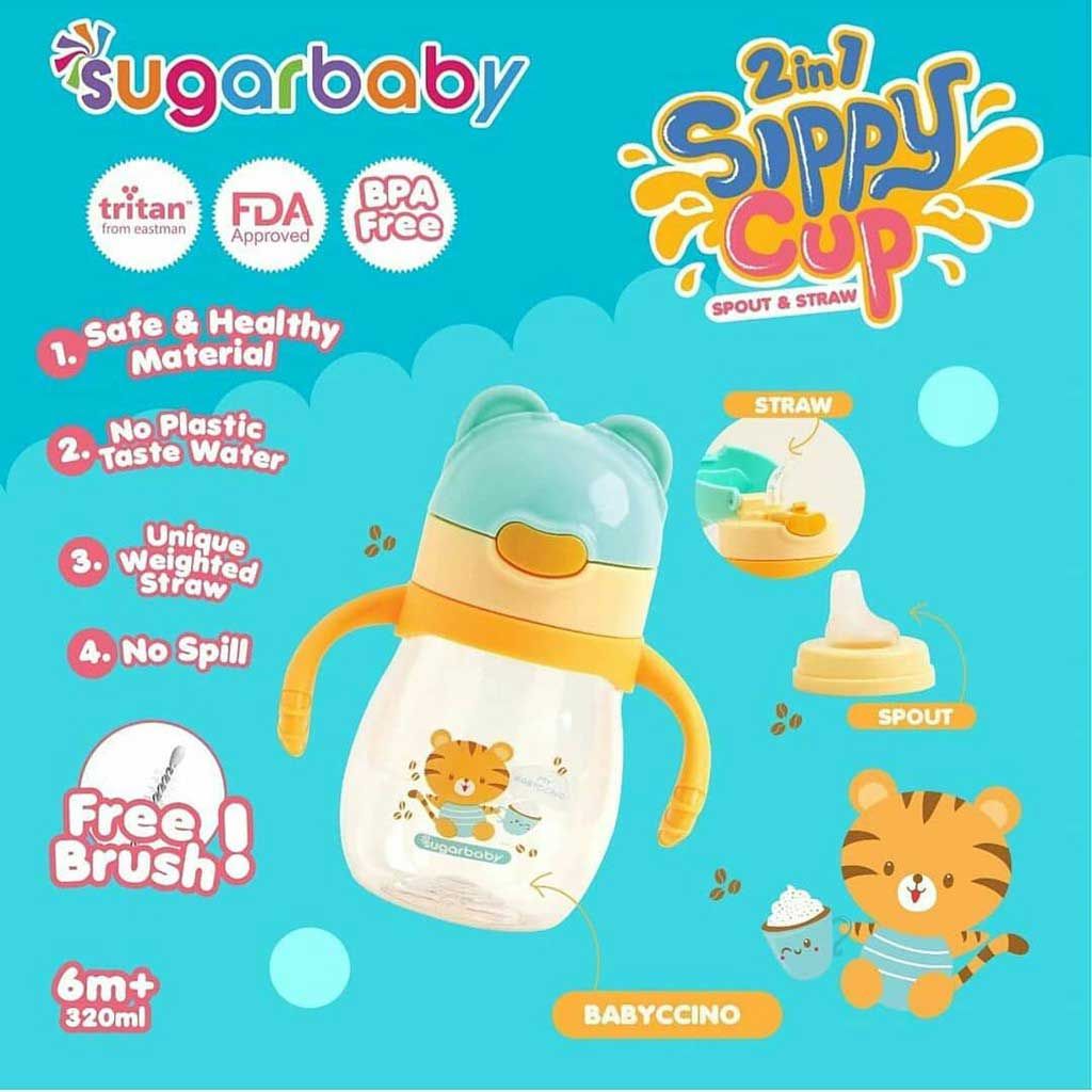 Sugar Baby 2 In 1 Sippy Cup 270ML - Green - 1