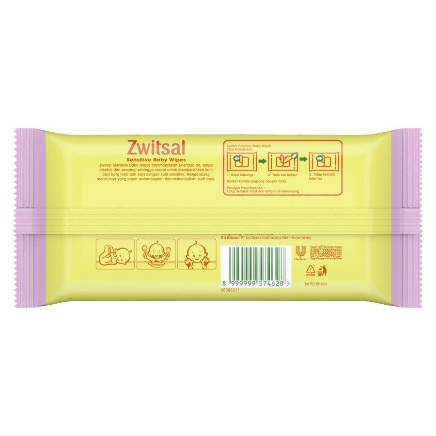 Zwitsal Baby Wipes Sensitive 50's - 3