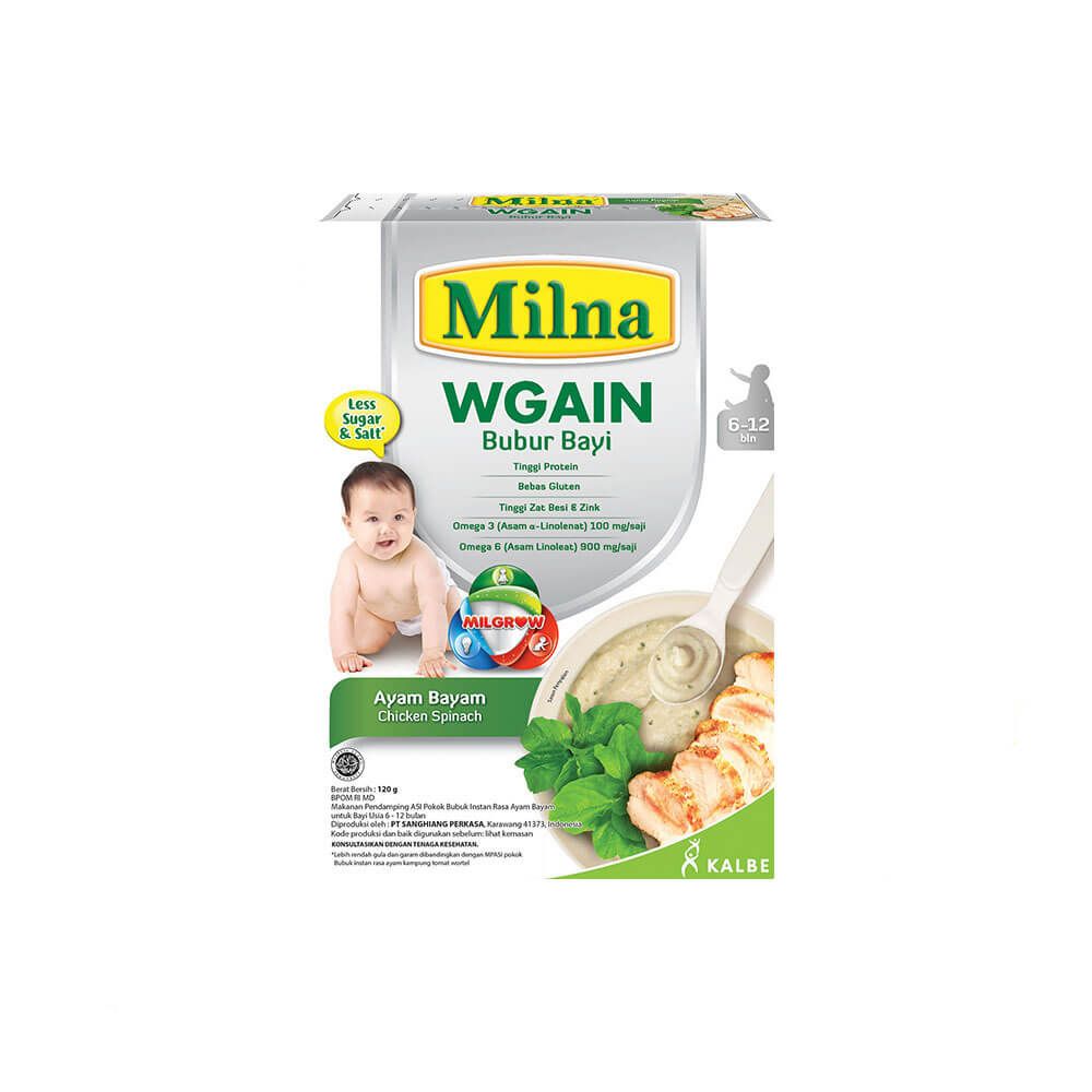 Milna Bubur Bayi Wgain 6 Bulan Ayam Bayam 120gr - 1