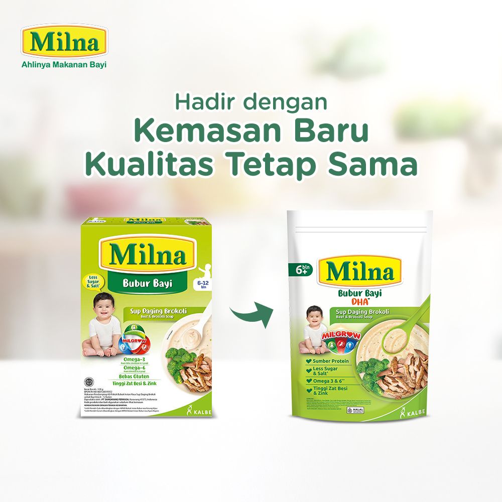 Milna Bubur Reguler 6+ Sup Daging Brokoli 120G - 3