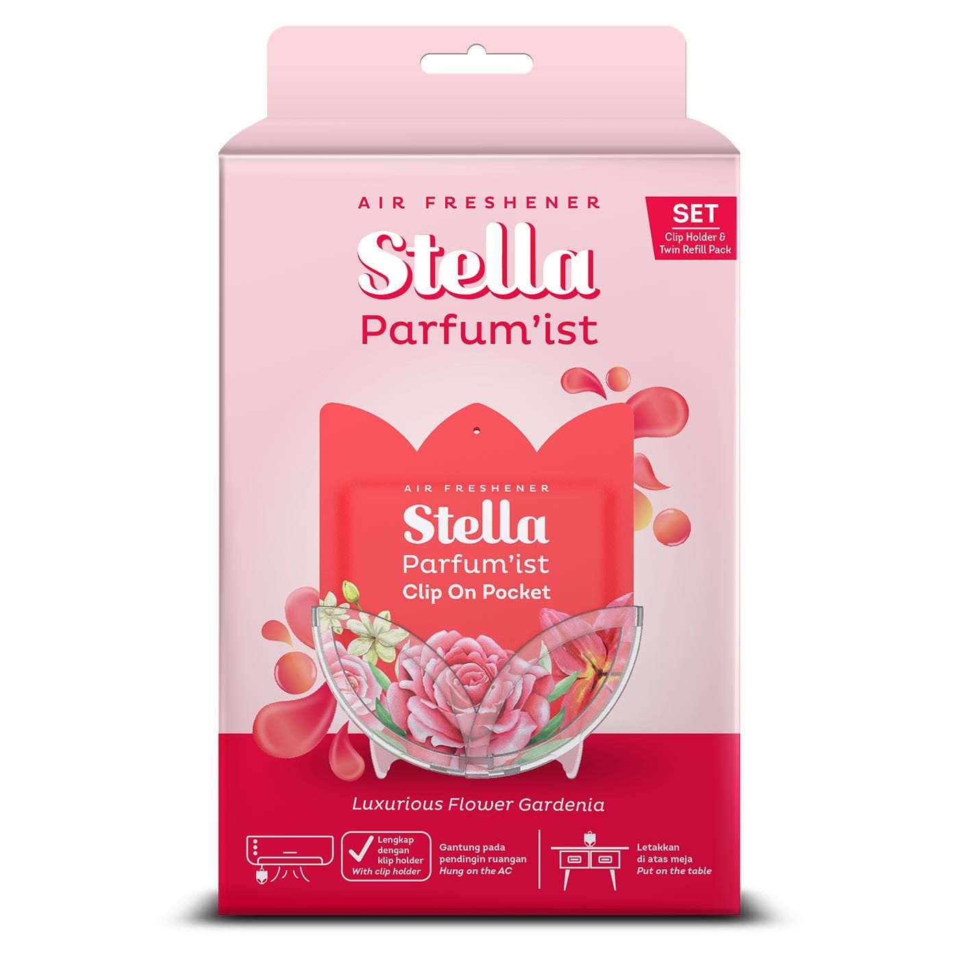 Stella Clip On Pocket Floral (Luxurious Flower Gardenia) Set 14gr - 1