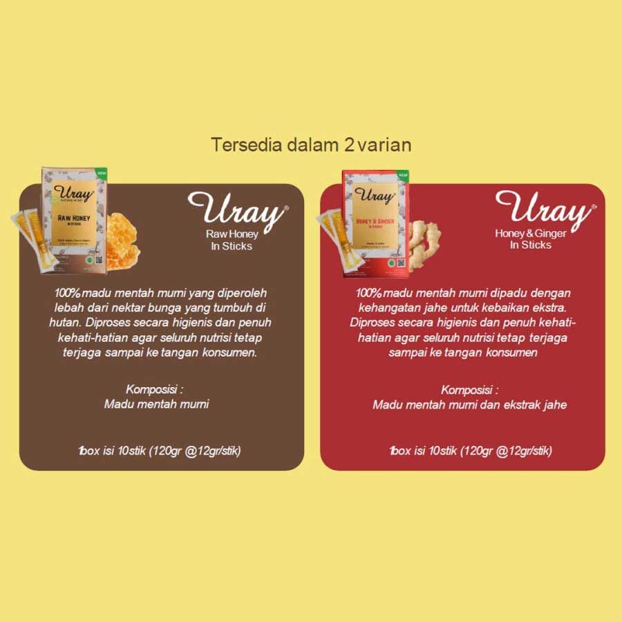 Madu Uray Sachet 10 Stick 120gr - Ginger Honey - 2