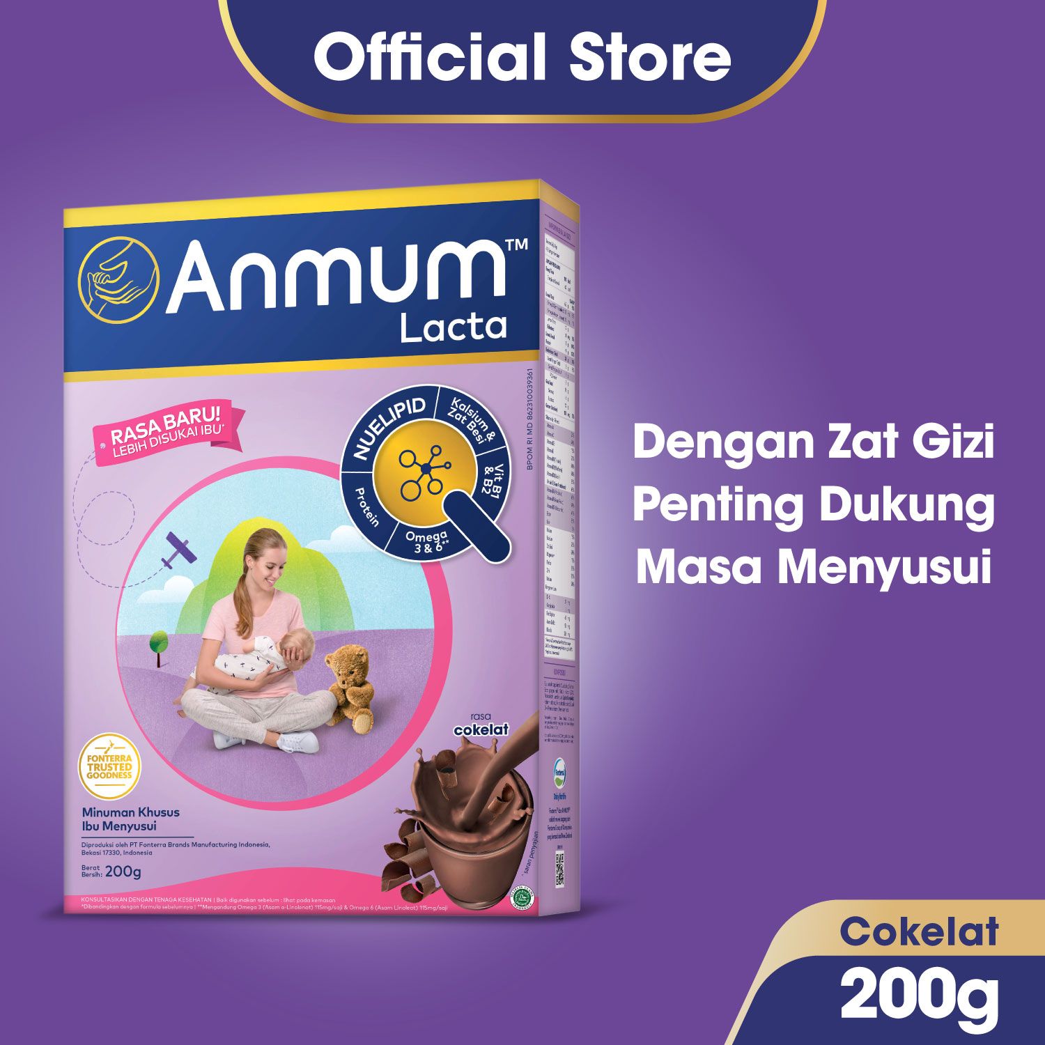 Anmum Lacta Cokelat 200gr - Susu Ibu Menyusui - Membantu ASI - 1