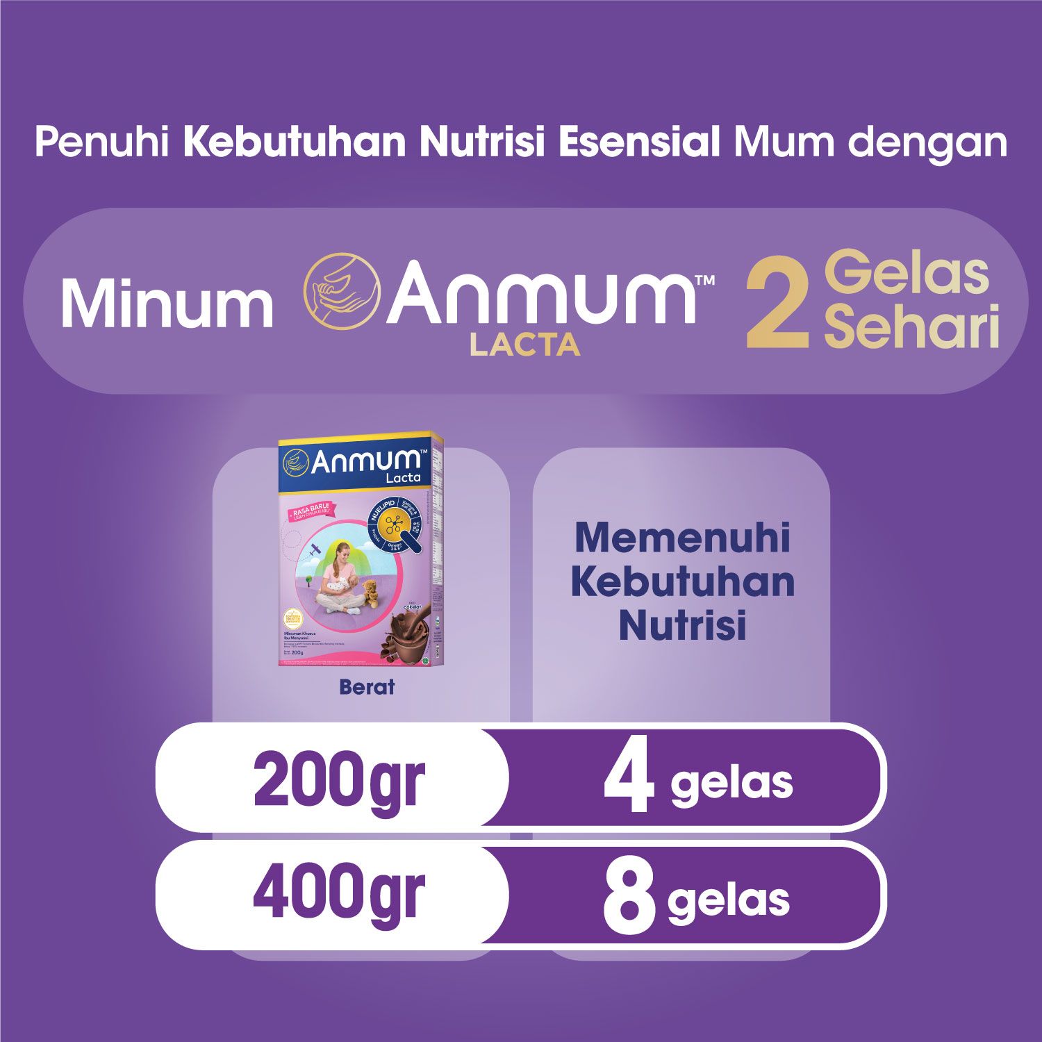 Anmum Lacta Cokelat 200gr - Susu Ibu Menyusui - Membantu ASI - 5