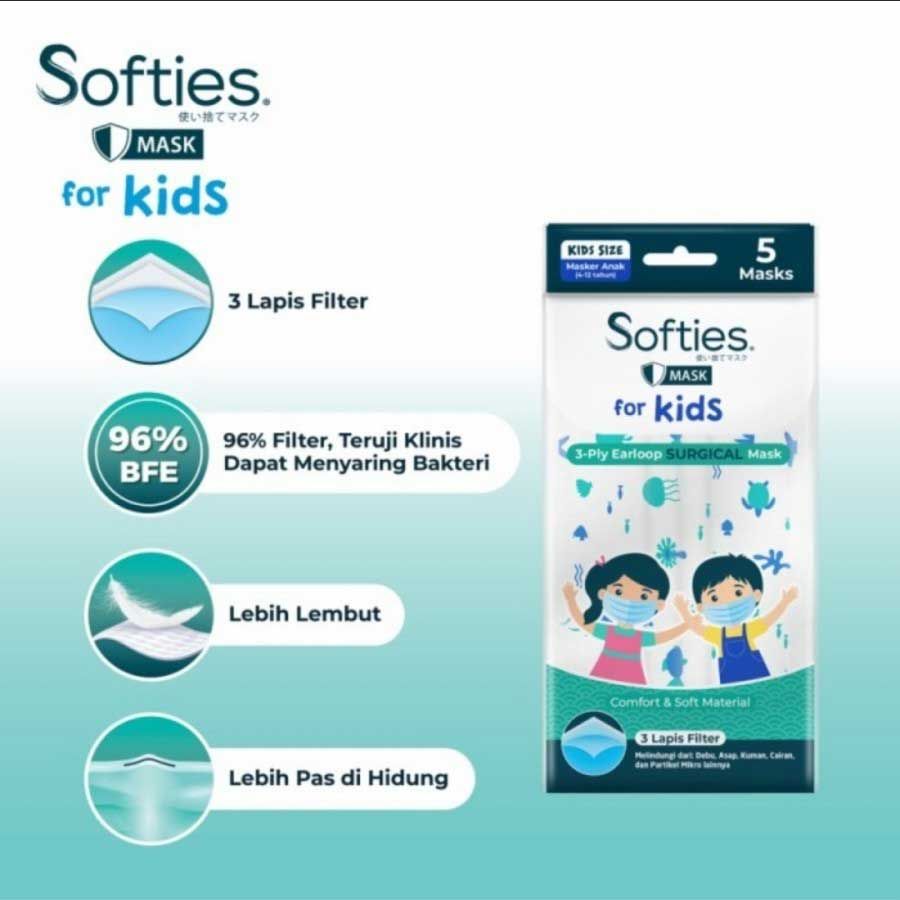 Softies 3D Surgical Mask 4Ply 20pcs - Putih - 2