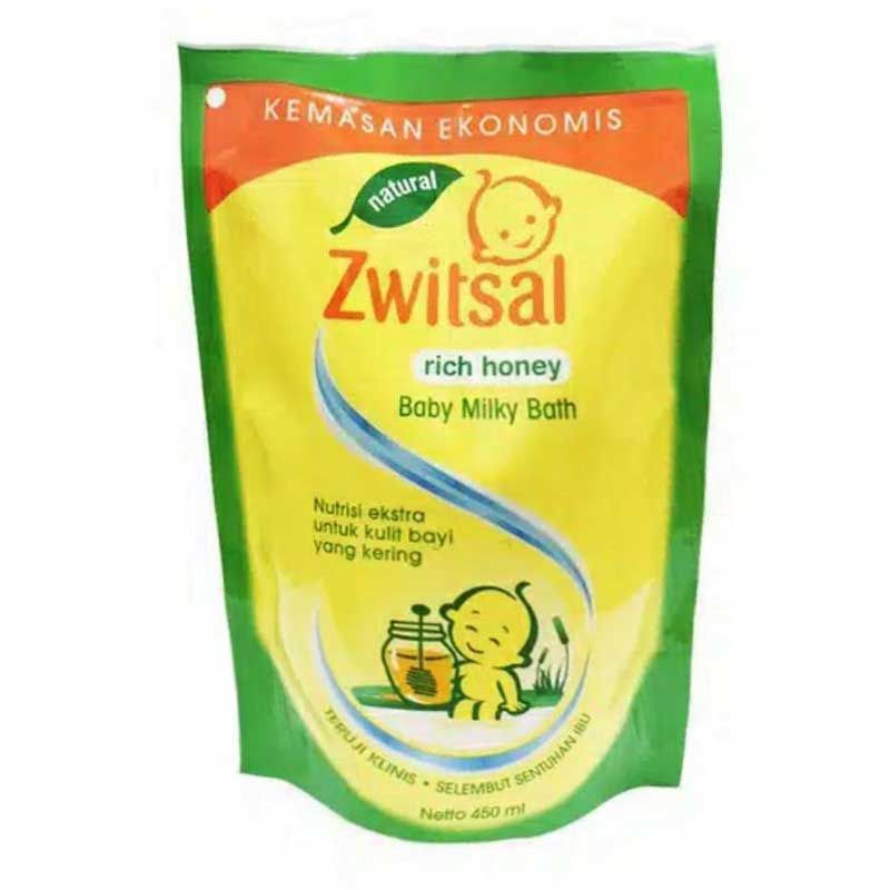 Zwitsal Baby Bath Milk Natural Rich Honey Refill 450ml - 2