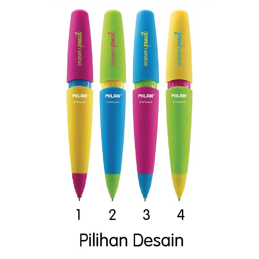Milan Mechanical Pencil with Eraser 0,7mm Capsule Mix  No 2 - 3