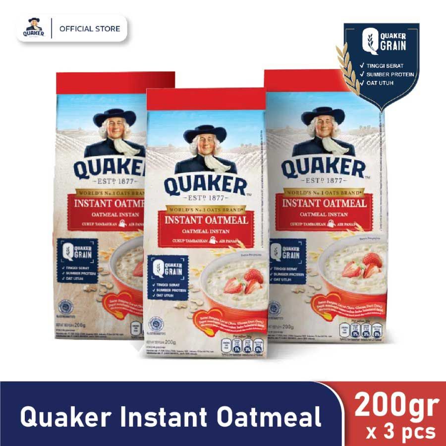 Quaker Instant Oatmeal 200 Gr - Triple Pack - 2