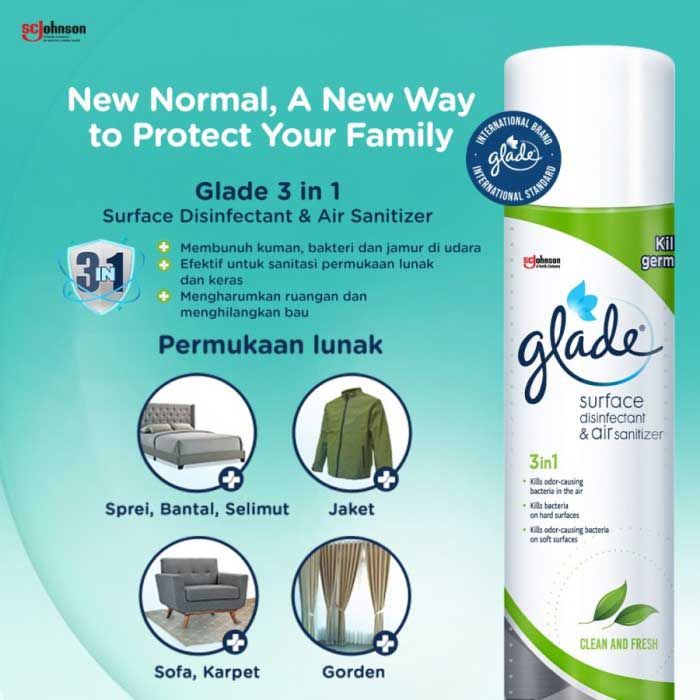 Glade 3 in 1 Surface Disinfectant & Air Sanitizer 400 ml - 2