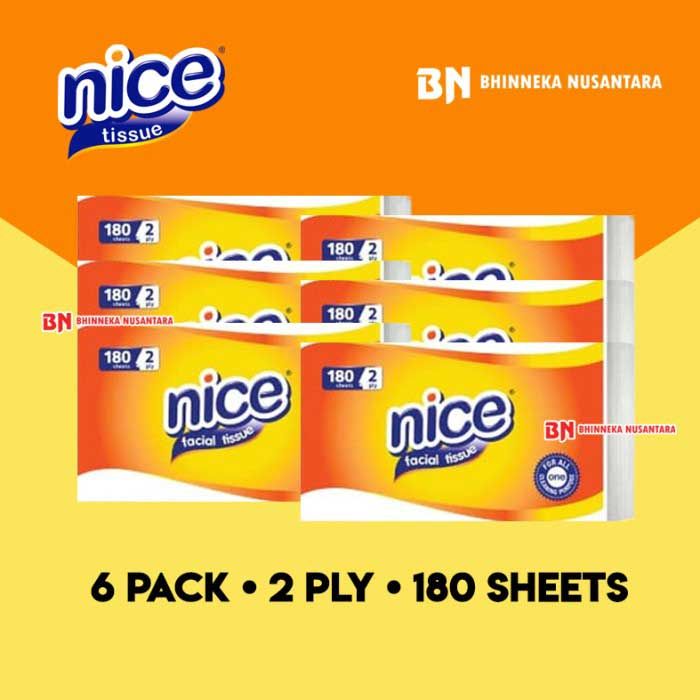 Nice Facial Tissue 180 Sheets [6 Pack] - 1