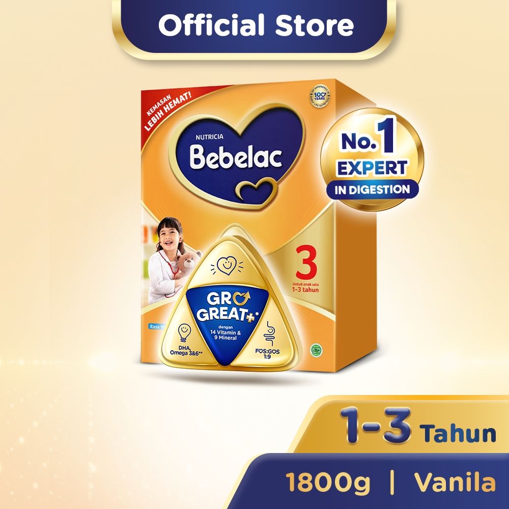 Bebelac 3 Vanila Susu Pertumbuhan Bubuk 1800 GR - 1