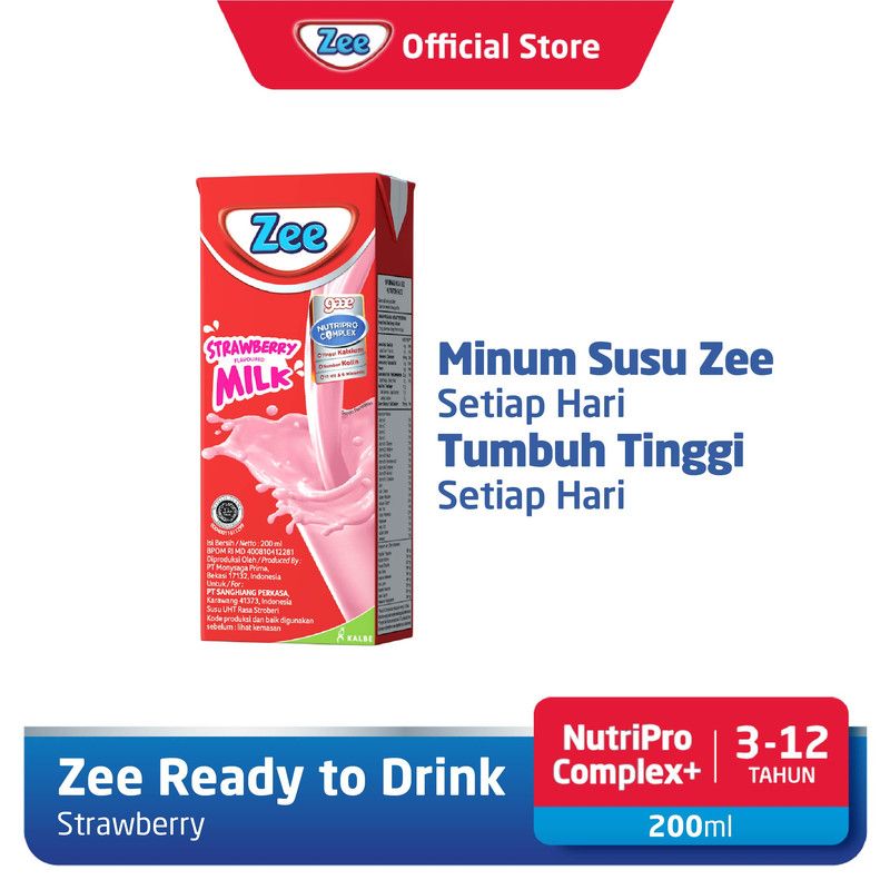 ZEE UHT STRAWBERRY MILK SHAKE 200 ML - 1
