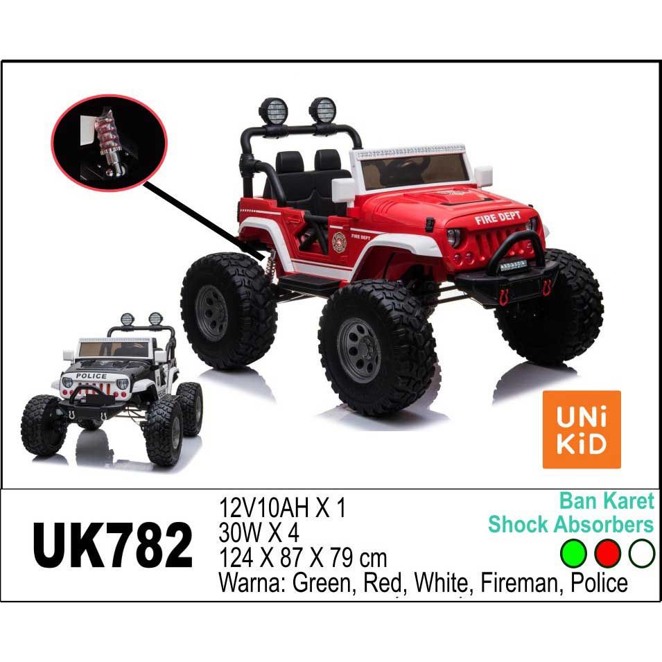 Unikid Mobil Aki Mainan Anak Remote Control Unikid Jeep Rubicon Unikid UK 782 Red - 1