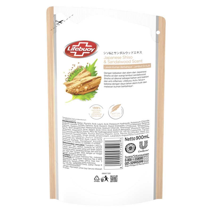 Lifebuoy Sabun Mandi Cair  Shiso&Sandalwood 900Ml - 3