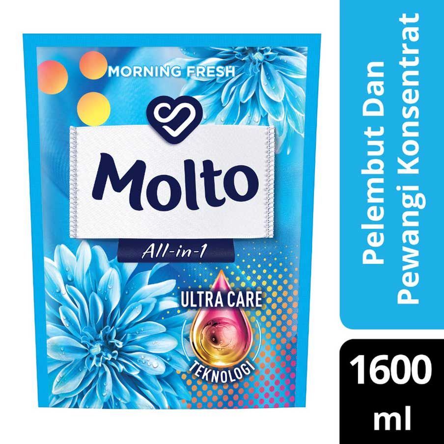 Molto Pelembut Dan Pewangi All In 1 Blue 1600Ml - 1