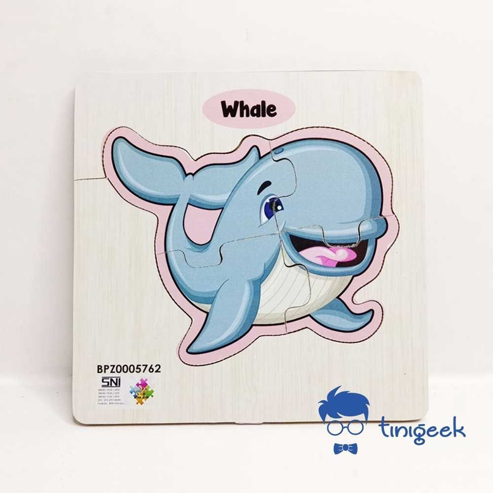 Tinigeek Puzzle Hewan Paus Mainan Kayu  - 1