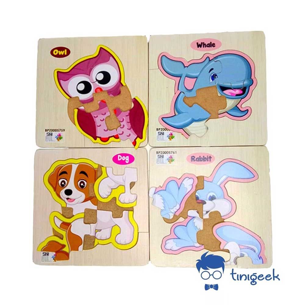 Tinigeek Puzzle Bundle 4 Hewan Mainan Kayu - 1