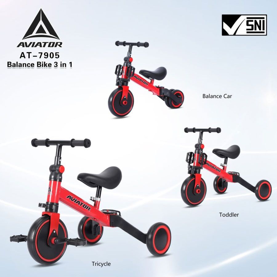 Aviator Sepeda Anak Pushbike Balance Aviator AT7905 Red - 1