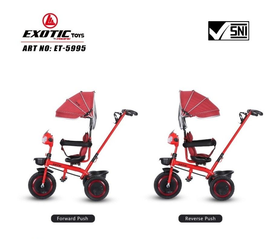 Exotic Sepeda Anak Bayi Balita Roda 3 Tricycle Exotic ET5995 By Pacific Red - 2