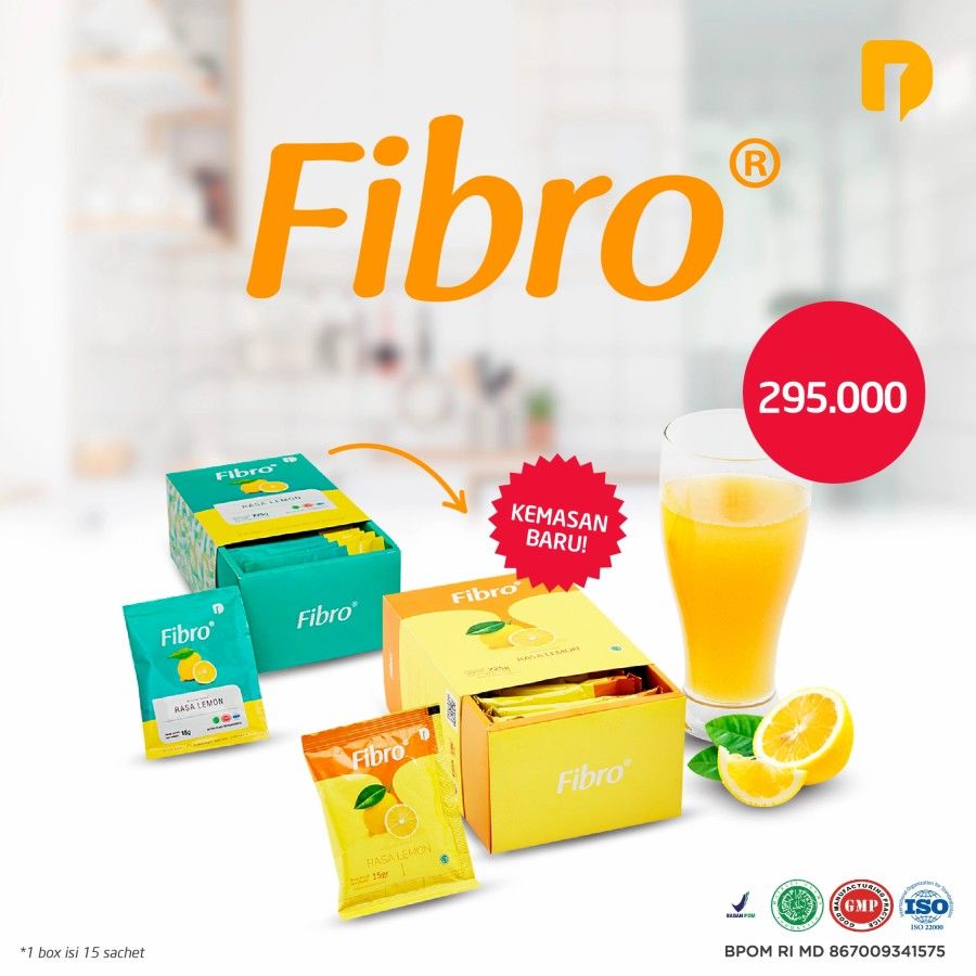 Fibro Minuman Detoks Harian Serat Alami Rasa Lemon - 1