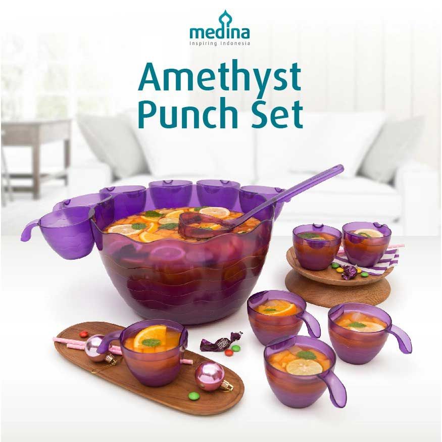 Medina Mangkok Es Jumbo - Amethyst Punch Set - 1