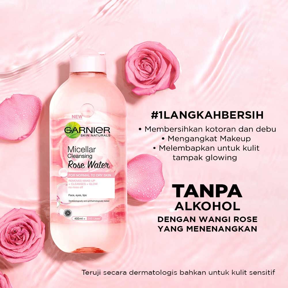 Garnier Micellar Water Rose Cleanse & Glow 125ml - 3