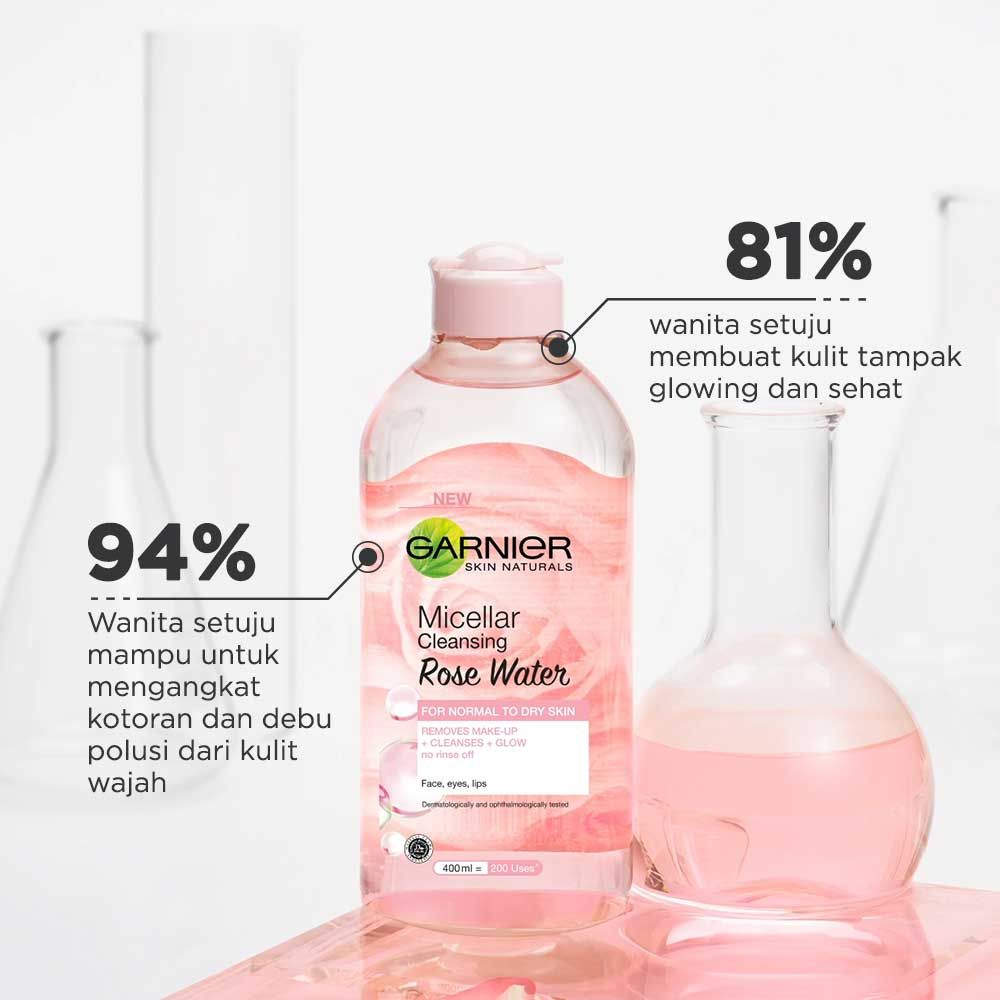 Garnier Micellar Water Rose Cleanse & Glow 125ml - 4