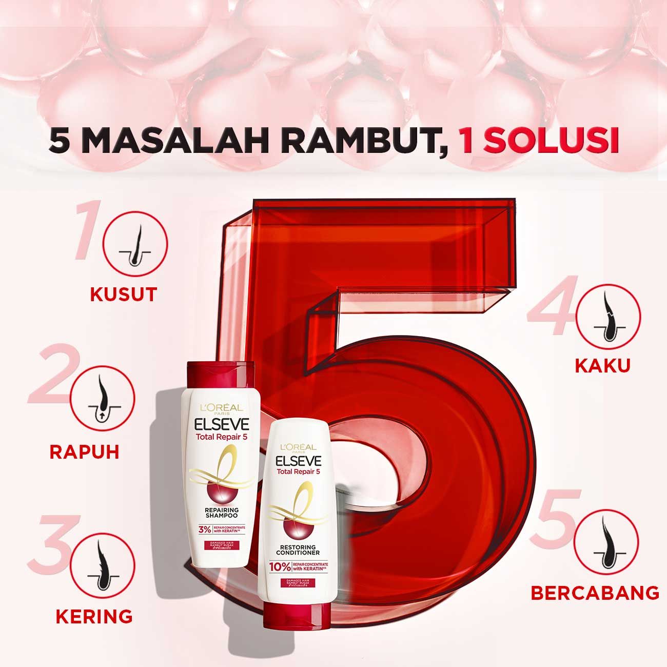 L'Oreal Paris Total Repair 5 Shampoo 280 mL - 2